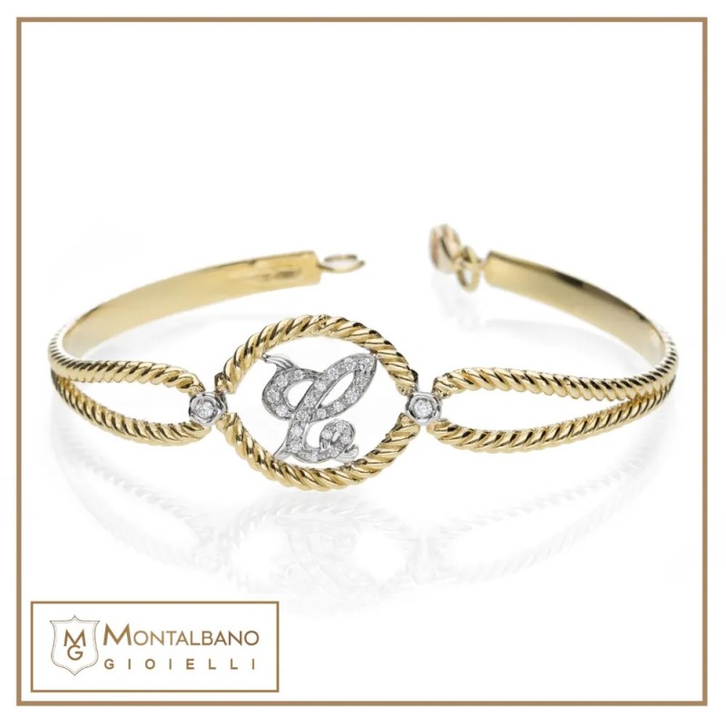 bracciale Intrecci fiori lettera